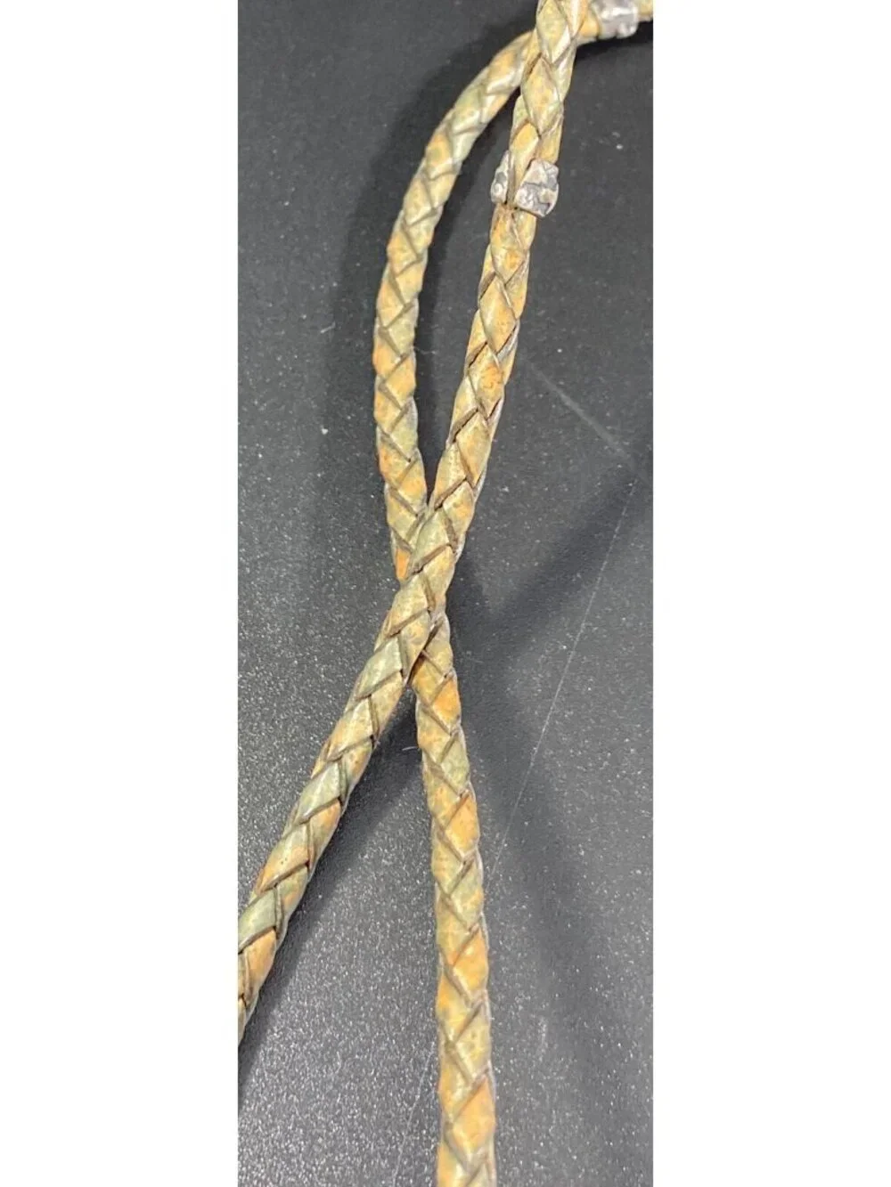 Chan LUU Two Strand Leather Necklace 925 Sterling Nugget Bead Station Signed